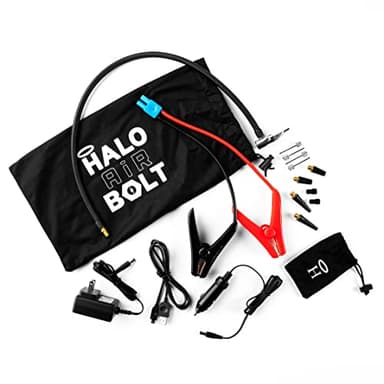 HALO Bolt Air 58830 Portable Car Battery Jump Starter | 100 PSI Air Compressor, 58.8Wh USB Power Bank, Emergency Floodlight & Charger, Jumps Cars SUVs & Trucks, Inflates Tires, TSA Approved — Blue - Image 3