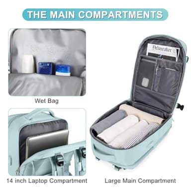 Personal Item Travel Backpack For Women Men Airline Approved Carry On Backpack Flight Approved Waterproof Sports Luggage Backpack Casual Daypack Small Hiking Backpack - Image 5