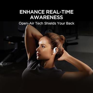 1MORE Fit Open Earbuds S50, Open Ear Wireless Headphones Bluetooth 5.3 with 4 Microphone, Earbuds with Earhooks for Sports Running, IPX7, Fast Charging, 38H-Playtime, Preset EQ Via App, White - Image 5