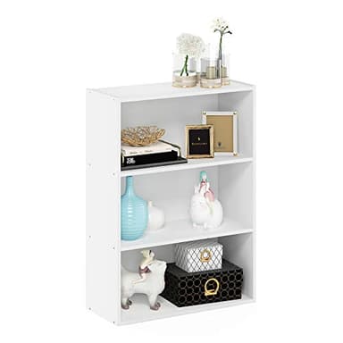 Furinno Pasir 3-Tier Open Shelf Bookcase, Plain White - Image 6