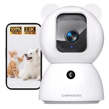2.5K Security Camera Indoor, Non-Subscription AI Person/Pet/Cry Detection, 4MP Pet/Dog/Cat Camera w/Phone App, Pan Tilt 2.4GHz WiFi Cameras for Home Security, IR Night Vision, Full Duplex 2-Way Audio - Image 1