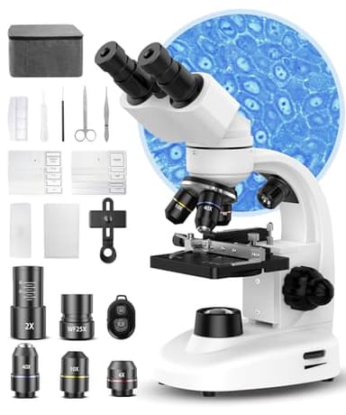 Compound Binocular Microscope for Kids & Students, 40X-2000X Magnification, Microscope Kit with Slides & Specimens, Lab Equipment for School Biology Class & Home Science Experiments - Image 1