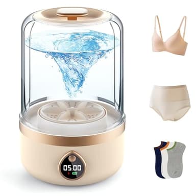 Portable Washing Machine,1.5L Rechargeable Cordless Mini Washing Machine underwear washer, Deep Clean Socks, Underwear, Baby Clothes For Solo Living, Apartments, Hotels, Travel, And Camping(apricot) - Image 1