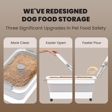 DDMOMMY 20-23 Lbs Dog Food Storage Container, Collapsible Dog Food Container with Transparent Airtight Lid,Multifunctional Pet Food Storage Container for Dog Cat,Rice,Flour,Pet Food Scoop and Dog Bowl - Image 4