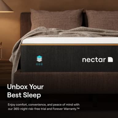 Nectar Premier Copper 14" King Mattress - Medium Firm Gel Memory Foam Mattress - 5 Layers of Comfort - Triple Action Cooling Tech - 365-Night Trial - Forever Warranty,White - Image 6