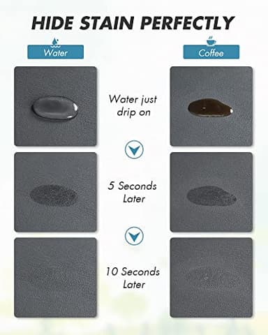 AMOAMI Dish Drying Mat for Kitchen Counter-Coffee Mat Bar Accessories, Hide Stain, Rubber Backed, Absorbent, Fit Under Coffee Maker, Espresso Machine, Pot, Dish Rack, 12"x19", Dark Grey - Image 4