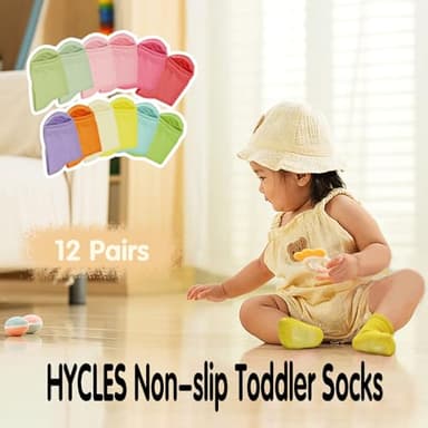 HYCLES Non-Slip Toddler Socks, Girl Grip Socks for 7-10 Years Kids Girls Boys Toddler Sock with Grippers - Image 2