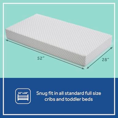 SEALY BABY OmniPedic Refresh Breathable Crib Mattress, GREENGUARD Gold Certified, Made in USA, Removable Knit Cover, 2 Stage, Toddler Bed Fit, Safety & Quality Tested, 52x28 - Image 2