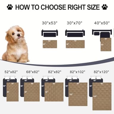 Smiry Waterproof Dog Blanket, 82x120 Inch Soft Pet Bed Cover Reversible, Washable Sofa Couch Furniture Protector for Small Medium Large Dog Puppy Cat, Camel/Beige - Image 6