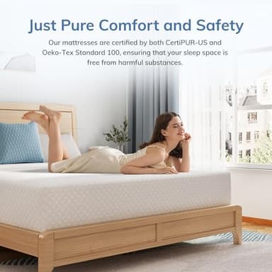 Queen Mattress 8 Inch Green Tea Memory Foam Mattress, Fiberglass Free & Medium Firm, CertiPUR-US Certified Foam for Cool Sleep & Pressure Relief, Bed in a Box, 60"×80"×8" - Image 6