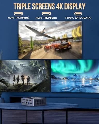 GMKtec M3 Plus Mini PC with Intel Core i9 12900HK(14C/20T 5.0 GHz), 32GB DDR4 RAM+1TB NVMe SSD, Mini Desktop Computer Triple 4K Display, WiFi 6, BT5.2, USB-C - Image 7