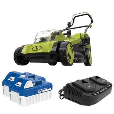 Sun Joe 24 Volt 17 Inch Mulching Walk Behind Lawn Mower with 11 Gallon Grass Catcher, 6 Position Height Adjustment, Battery and Charger, 24V-X2-17LM - Image 1