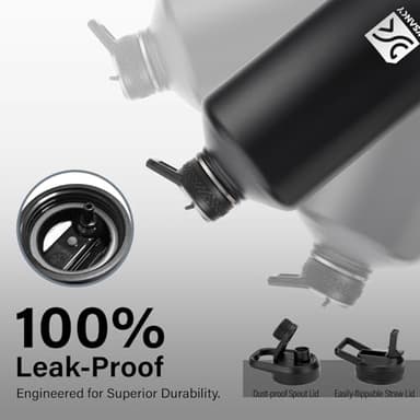 DYSANKY 1 Gallon Water Bottle Insulated | Thickened Stainless Steel Vacuum Metal Water Jug | Portable Sports Large for Gym and Hiking with Straw, Carrier Bag, Handle Strap | BPA-Free 128 oz - Image 7