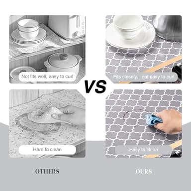 Glotoch 2 Rolls Non Adhesive Shelf Liners for Kitchen Cabinets, Waterproof Drawer Liners for Kitchen, Non Slip Cabinet Liners for Shelves/Dresser/Refrigerator/Bathroom, 17.5" x 30 FT, Gray - Image 2