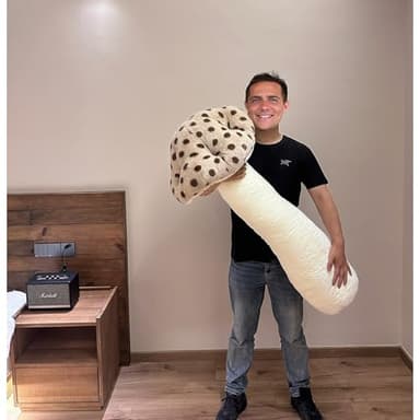 Hofun4U Mushroom Plush Pillow - 51 inch Mushroom Shaped Stuffed Long Pillow - Mushroom Stuffed Pillow - Christmas Birthday Sofa Home Decoration (Brown) - Image 9