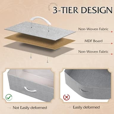 WLIVE Dresser for Bedroom with 5 Drawers, Wide Chest of Drawers, Fabric Dresser, Storage Organization Unit with Fabric Bins for Closet, Living Room, Hallway, Light Grey - Image 6