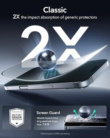 ESR 3 Pack for iPhone 17/iPhone 16 Pro Screen Protector, [9H Hardness] [Military Grade Shatterproof] Full Coverage Tempered Glass Film with Easy Installation Tool, HD Clear, Scratch Resistant - Image 4