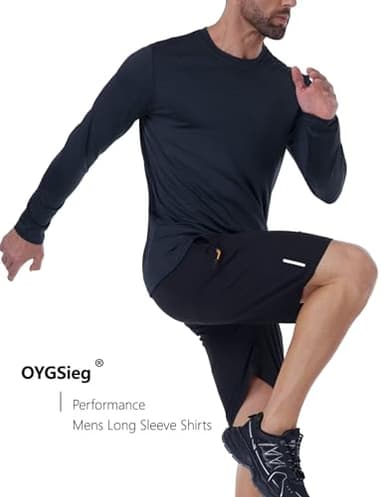 6 Pack Men's Quick Dry Long Sleeve Shirts UPF 50+ UV Sun Protection SPF Moisture Wicking T-Shirt for Casual Workout BL - Image 2