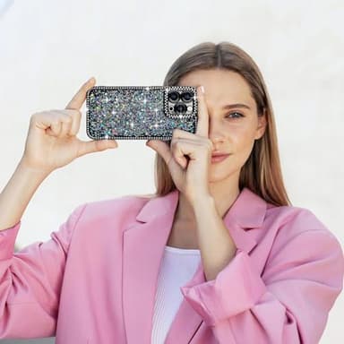Lafunda for iPhone 15 Pro Max Case Glitter, Luxury Shiny Bling Sparkly Bumper Cover with Crystal Diamonds for Women Girls Soft Slim Shockproof Protective Phone Case for iPhone 15 Pro Max 6.7", Black - Image 7