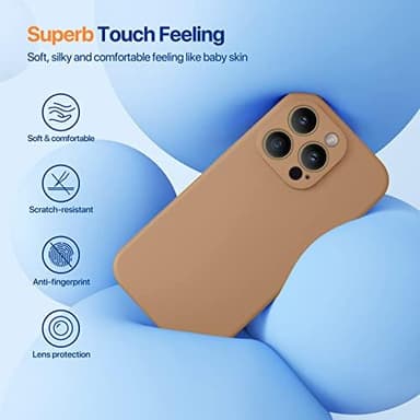 Miracase Designed for iPhone 14 Pro Max Phone Case with Screen Protector,[Upgraded Enhanced Camera Protection],Shockproof Liquid Silicone Case with Microfiber Lining,6.7 inch, Chocolate - Image 4