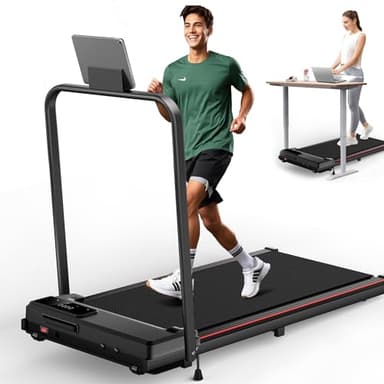 340lb Capacity Walking Pad Treadmill with 12% Incline, Double Deck Under Desk Treadmill Support Full Manual/3-Preset Countdown/App Mode, Portable Treadmills for Small Spaces - Image 1