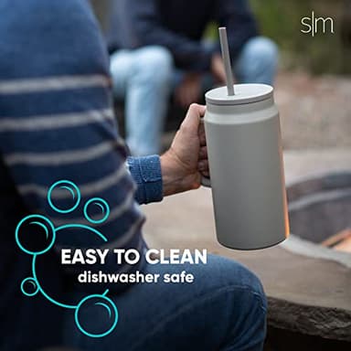 Simple Modern 50 oz Mug Tumbler with Handle and Straw Lid | Reusable Insulated Stainless Steel Large Travel Jug Water Bottle | Gifts for Women Men Him Her | Trek Collection | 50oz | Graphite - Image 7
