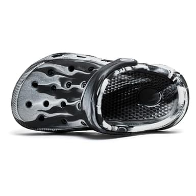 HOBIBEAR Boys Classic Graphic Toddler Garden Clogs Slip on Water Shoes (Black and White-Size 2 Infant) - Image 5