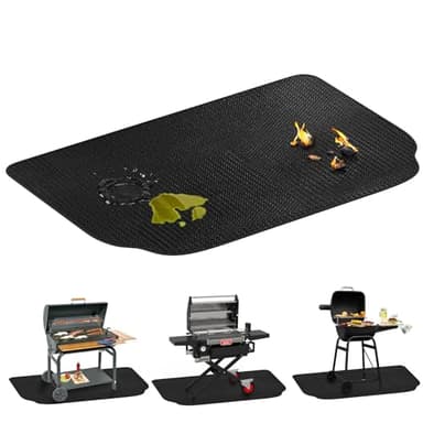 48 x 36 Inch Under Grill Mat for Outdoor Grill, Double-Sided Fireproof Deck and Patio Protector, BBQ and Fire Pit Mat, Outdoor Grill Accessory, Oil-Proof Waterproof - Image 1