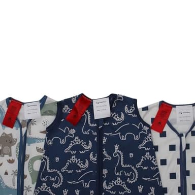 Yoofoss Baby Sleep Sack 0-6 Months Wearable Blanket 100% Organic Cotton 2-Way Zipper TOG 0.5 Toddler Sleeping Sack 3 Pack, Comfy Soft Lightweight (Small) - Image 8