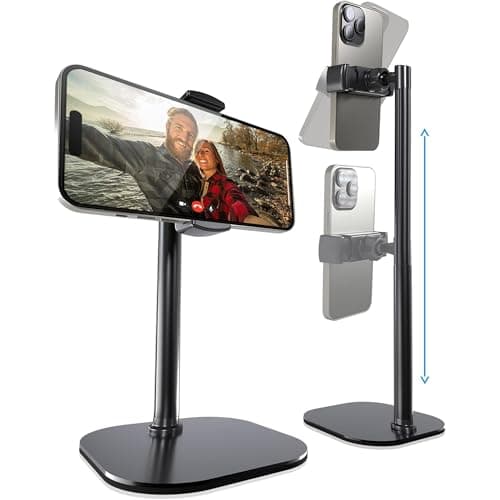 COOPER ChatStand, Adjustable Cell Phone Stand for Desk, Phone Stand for Recording, iPhone Holder for Filming, Small Tripod for iPhone, Fits Samsung, Android Smartphones - Night Black - Image 1
