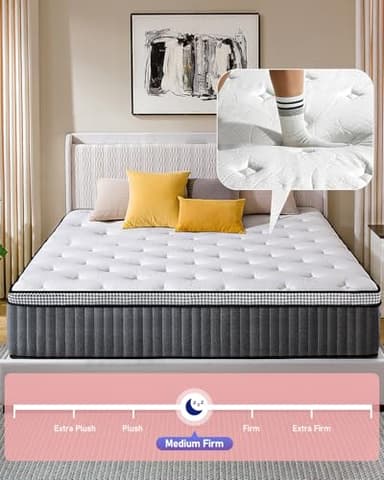 LegacyAmerhome Mattress Queen Size, 12 inch Hybrid Queen Mattresses in a Box, with Gel Memory Foam, Pocket Springs for Motion Isolation, Medium Firm Matress, CertiPUR-US, 100-Night Trial, 60"x80"x11" - Image 6