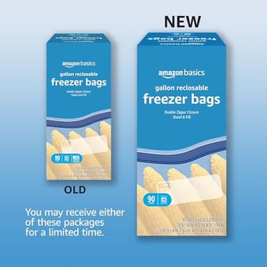 Amazon Basics Reclosable Freezer Gallon Bags, BPA Free, 90 Count (Previously Solimo) - Image 2