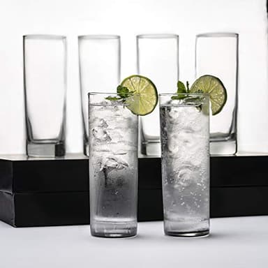 LEMONSODA Premium Highball Glass Set - Elegant Tom Collins Glasses Set of 6-12oz Tall Drinking Water Glasses - Bar Glassware for Mojito, Whiskey, Cocktail - Image 5