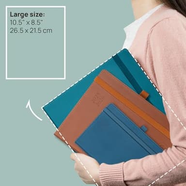 POPRUN Planner 2025-2026 (Large - 8.5'' x 10.5'') Academic Weekly Calendar (July 2025 - June 2026) with Hourly Time Slots, Monthly Tabs, 100GSM Thick Papers, Leather Soft Cover - Purple - Image 2
