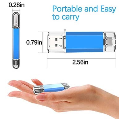 KOOTION USB C Flash Drive 128GB 2 in 1 OTG USB 3.0/Type C Thumb Drive Dual Drive USB C Memory Stick for Smartphone/Laptop/Tablet/PC - 128G, Blue - Image 3