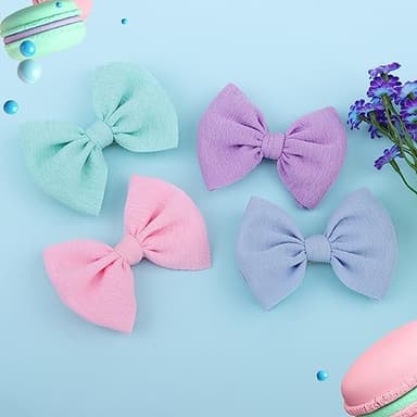 YanJie Baby Girls Nylon Headbands Newborn Bows Handmade Hair Bows Hairbands Hair Accessories for Newborn Infant Toddlers Kids (baby pink-aqua) - Image 6