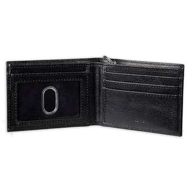 Dickies Men’s Bifold Genuine Leather Thin Card Wallet with ID Window and Keychain - Image 2