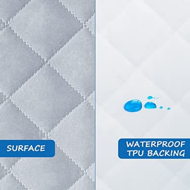 Bassinet Mattress Pad Cover Fit for Hourglass/Oval Bassinet Mattress, Waterproof Bassinet Mattress Protector Quilted Bassinet Sheets (32"x17") 2 Pack for Boys & Girls, Gray - Image 4