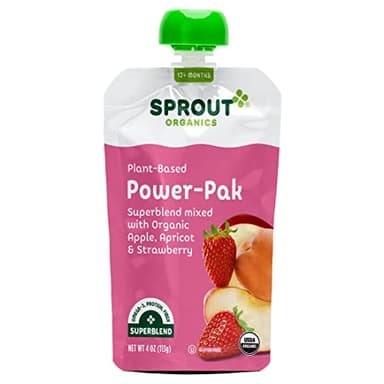 Sprout Organic Baby Food, Stage 4 Toddler Pouches, Apple Apricot & Strawberry Power Pak, 4 Oz, Pack of 12 - Image 3