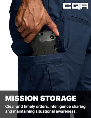 CQR Men's Tactical Pants, Water Resistant Ripstop Cargo Pants, Lightweight EDC Work Hiking Pants, Outdoor Apparel, Raider Midnight Blue, 46W x 30L - Image 4