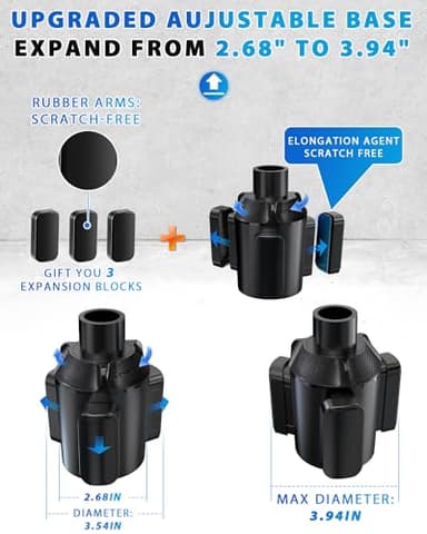 IPOW 2Pack Car Cup Holder Expander with Adjustable Holder & Base, Compatible with Yeti Ramblers, Hydro Flasks Most Coffee Mugs Bottles & Cups - Image 8