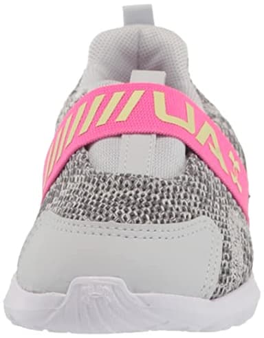 Under Armour Girls' Infant Surge 3 Slip On, (100) Halo Gray/Rebel Pink/Fade, 10K, US - Image 2