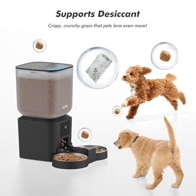Nityers Automatic Cat Feeder for 2 Cats - 8L/34 Cups Large Capacity Auto Cat Food Dispenser with LCD Screen, 2 Food Trays, Timed Feeder, Up to 50 Portions 6 Meals Per Day, Keep Fresh - Image 7