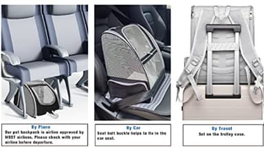 Texsens Innovative Traveler Bubble Backpack Pet Carriers for Cats and Dogs (Black) - Image 3