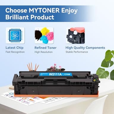 MYTONER 206A Toner Cartridges 4 Pack (with Chip) Compatible Replacement for HP 206A 206X for Color Pro MFP M283fdw M283cdw M282nw Pro M255dw M255nw M283 M255 M282 Printer W2110A W2110X High Yield - Image 4
