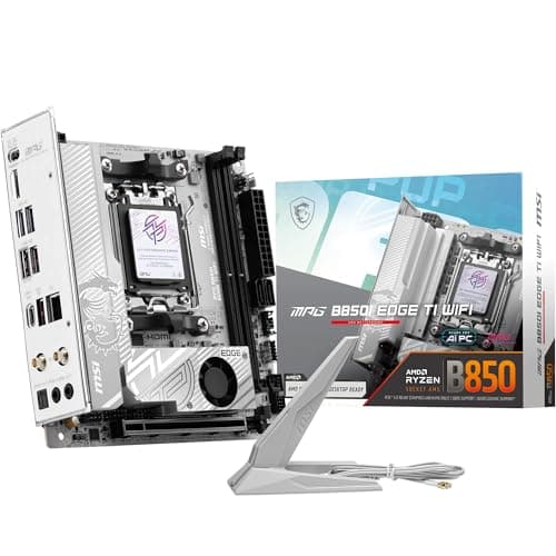 MSI MPG B850I Edge TI WiFi Motherboard, ATX - Supports AMD Ryzen 9000/8000 / 7000 Processors, AM5-90A SPS VRM, DDR5 Memory Boost (8200+MT/s OC), PCIe 5.0 x16, M.2 Gen5, Wi-Fi 7, 5G LAN - Image 1