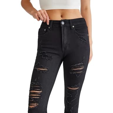 AEROPOSTALE Women's Aero HW Jegging, Black, 8 - Image 2