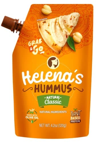 Helena Hummus (12-pack), Shelf-Stable, No Added Preservatives, 8 Natural Classic 4.23 oz and 4 Roasted Bell Pepper Hummus To-Go, 4.23 oz (4 Tripacks) - Image 4