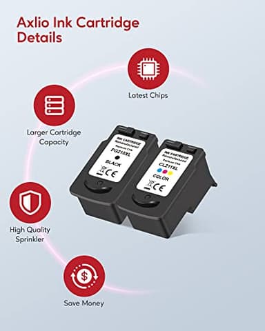 PG-210XL/CL-211XL Ink Cartridges Compatible Replacement for Canon 210 211, 210XL 211XL Ink Combo Pack Use to Canon MP495 MP280 MP490 MP480 MP270 MP240 MX420 MX410 MX350 (2 Pack) - Image 5