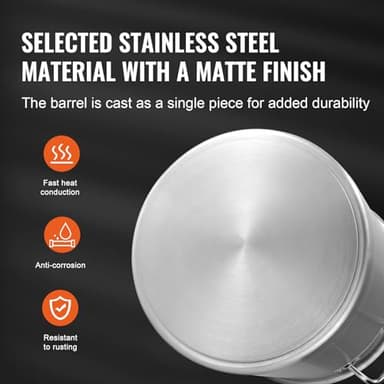 VEVOR Stainless Steel Stockpot, 42 Quart Large Cooking Pots, Cookware Sauce Pot with Strainer, Lid, and Handle, Heavy Duty Commercial Grade Stock Pot, Sanding Treatment, for Large Groups Events Silver - Image 3